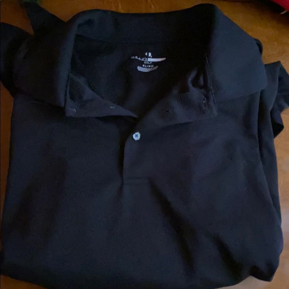 Black striped golf shirt